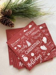 Трислойни салфетки, Tissue - Holly Jolly Christmas, 33 x 33 см, 20 бр. - Img 3