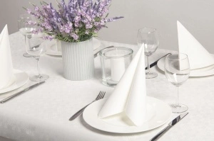 Mank HORECA салфетки, Linclass® Airlaid, бели, 40 x 40 см, идеални за сватби, партита, кръщенета, комплект от 50 бр.