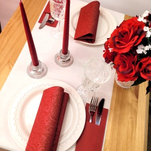 Комплект от 1 Napron Traverse Roll Mank HORECA, Linclass® Airlaid, White Alb, 40 cm x 24 m, Идеален за сватби, партита, кръщенета - Img 2