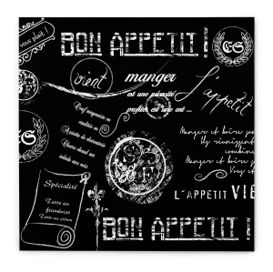 Празнични салфетки Linclass - Script (черни) / 40x40 см / 50 бр. - Img 1