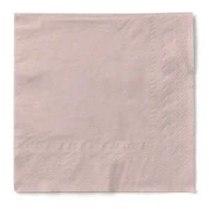 Салфетки за маса, 3 слоя, тишу – пудрено розово / 25 x 25 см / 100 бр. – Mank