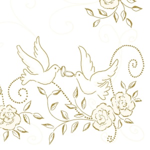 Салфетки Mank HORECA, Linclass® Airlaid, Cream-Gold Wedding, 40 x 40 cm, Идеални за сватби, партита, кръщенета, Комплект от 50 бр. - Img 3
