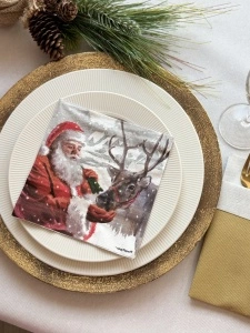 Трислойни салфетки, Tissue - Santa & Prancer, 33 x 33 см, 20 бр. - Img 2