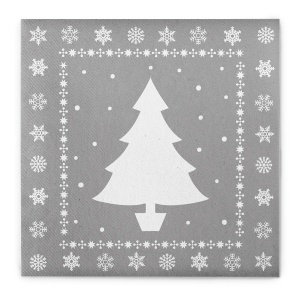 Комплект от 12 празнични салфетки Linclass за Коледа, Нова година Mank Horeca, Airlaid, White Tree Silver, 40 x 40 см, Идеални за партита, кръщенета, Великден - Img 1