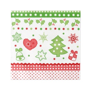 Празнични салфетки за Коледа/Нова година Tissue Deluxe - CHRISTMAS / 40x40 см / 50 бр. - Img 2
