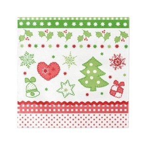 Празнични салфетки за Коледа/Нова година Tissue Deluxe - CHRISTMAS / 40x40 см / 50 бр. - Img 2