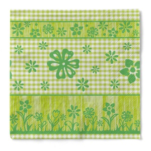 3-слойни салфетки за маса, Tissue - Joni (зелени) / 40 х 40 см / 100 бр. - Img 1
