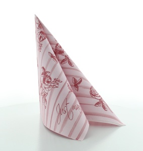 Mank Horeca салфетки за маса, Linclass® Airlaid, Just Married Pink Engagement Wedding Napkins, 40 x 40 cm, идеални за партита, кръщенета, Великденски комплект от 12 бр. - Img 3