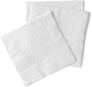 Салфетки за маса 2 слоя, Tissue - White / 24 x 24 cm / 200 бр. - Img 2