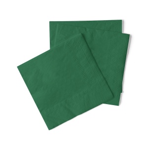 3-слойни салфетки за маса, Tissue - Тъмнозелени / 33 х 33 см / 20 бр. - Img 2