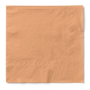 3-слойни салфетки за маса, Tissue - Aprikot (оранжево) / 24 х 24 см / 150 бр. - Img 3