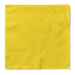 3-слойни салфетки за маса, Tissue - Yellow / 33 x 33 см / 20 бр. - Img 1
