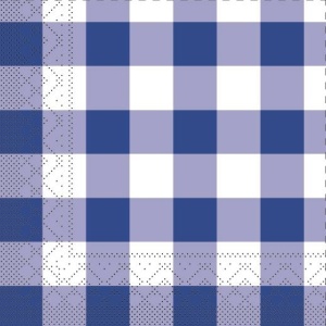 Mank Horeca салфетки за маса, Tissue Deluxe®, синьо каре Karo, 25 x 25 cm, Идеални за сватби, партита, кръщенета, Великденски комплект 250 - Img 1