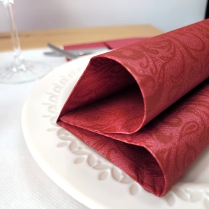 Mank HORECA салфетки, Linclass® Airlaid, Lias Bordeaux Red, 40 x 40 см, идеални за сватби, партита, кръщенета, комплект от 50 бр. - Img 3