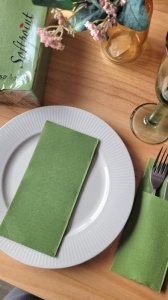Mank HORECA салфетки, Softpoint®, Olive Olive, 40 x 40 cm, идеални за сватби, партита, кръщенета, комплект от 50 бр. - Img 5