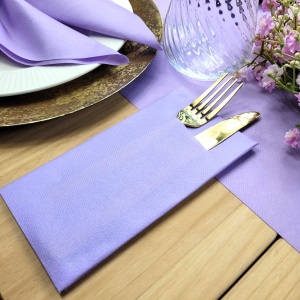 Комплект 100 салфетки Mank HORECA с джоб, Linclass® Airlaid, Люляк, 40 x 40 см, Идеални за сватби, партита, кръщенета - Img 3