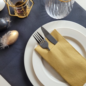 Комплект 75 салфетки Mank HORECA с джоб, Linclass® Airlaid, злато, 40 x 40 см, идеални за сватби, партита, кръщенета - Img 2