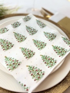 Празнични салфетки Christmas Trees Textile Touch / 40 x 40 см / 12 бр. - Img 3