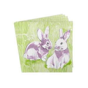 Празнични салфетки Linclass - Lilly & Lenni (зайчета) / 40 х 40 см / 50 бр. - Img 2
