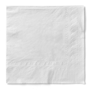 Салфетки за маса 2 слоя, Tissue - White / 24 x 24 cm / 200 бр. - Img 1