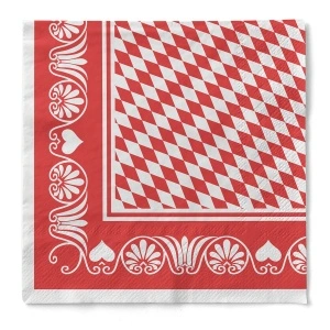 3-слойни салфетки за маса Tissue - Bavaria (червени) / 40 х 40 см / 100 бр.