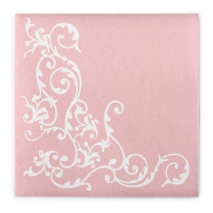 Mank HORECA салфетки, Linclass® Airlaid, Pomp Pink White, 40 x 40 cm, идеални за сватби, партита, кръщенета, комплект от 50 бр. - Img 1