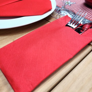 Комплект от 75 салфетки Mank HORECA с джоб, Tissue Deluxe®, червени, 40 x 40 см, идеални за сватби, партита - Img 1