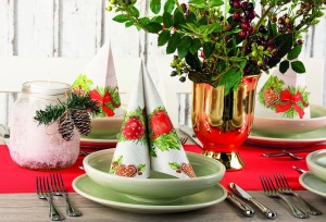 Празнични салфетки Linclass - Advent / 40 х 40 см / 50 бр. - Img 2