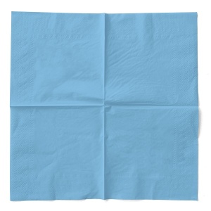 Салфетки за маса 3 слоя Tissue, Light Blue, Baby Blue, 33 x 33 cm, 100 бр. - Img 2