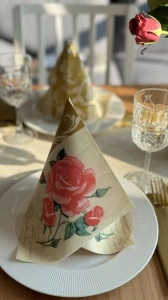 Салфетки за маса Mank Horeca, Linclass® Airlaid, Romantic Gold, 40 x 40 см, Идеални за сватби, партита, кръщенета, Великден Комплект от 12 бр. - Img 2