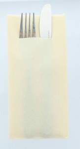 Салфетки с джоб за прибори за хранене - Linclass Light - Creme (Крем) / 40 x 40 cm / 75 бр. - Img 1