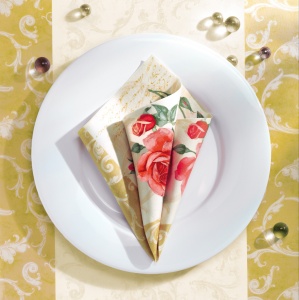 Спален вагон/маса Napron - Linclass Romance (златна) / 40 см х 4.8 м / 1 ролка - Img 3