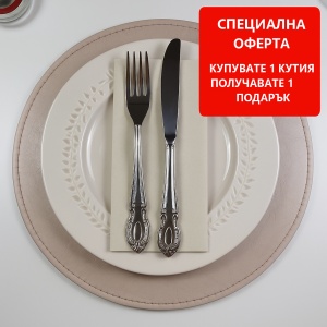 КУТИЯ Linclass салфетки с отлично качество, pebble stone (светлобежови), 40×40 см, сгънати на 1/8, 864 броя - Img 1