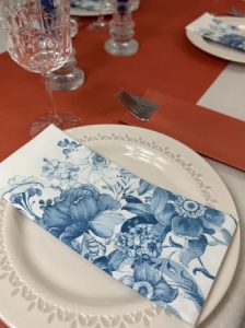 Празнични салфетки за маса от Airlaid – Blue Garden / 48 x 43 см / 60 броя - Img 3