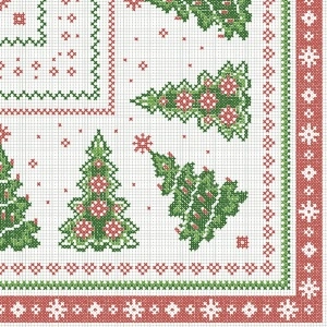 Празнични салфетки Linclass за Коледа/Нова година - Джина (брадути) / 40 х 40 см / 50 бр. - Img 2