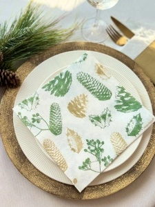 Празнични салфетки X-Mas Stamps Textile Touch / 40 x 40 см / 12 бр.