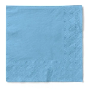 Салфетки за маса 3 слоя Tissue, Light Blue, Baby Blue, 33 x 33 cm, 100 бр. - Img 3