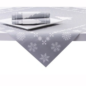Mank HORECA покривка, Linclass® Airlaid, White Tree Silver, 80 x 80 cm, Идеална за сватби, партита, кръщенета