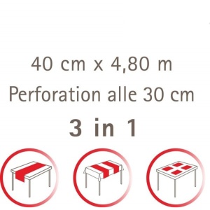 Traversa, Napron Mank HORECA, Linclass® Airlaid, Рубинени зайчета, 40 см x 4,8 м, 1 ролка, Идеални за Великден, Сватба, Партита, Кръщенета - Img 2