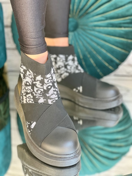 Pantofi sport cod: AB108Black/Flower - Img 3