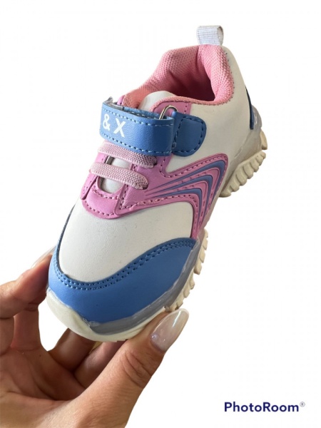 Pantofi sport Cod:F612 Pink/Blue - Img 2
