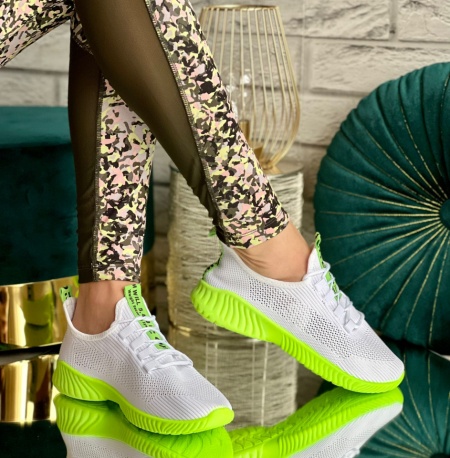 Pantofi sport cod: ZA-7 White/Green - Img 2