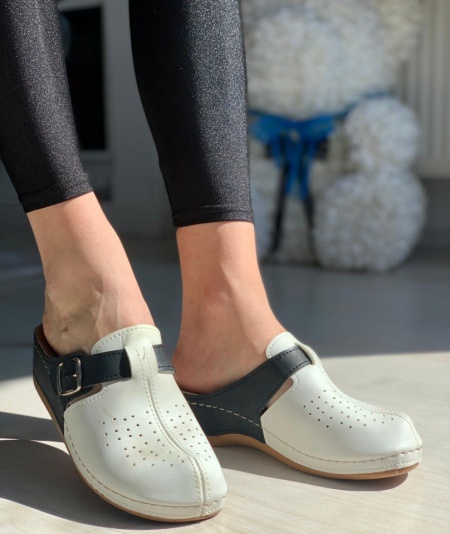 Papuci Dama cod: 112 BLACK/WHITE - Img 3