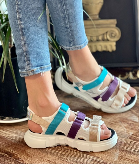 Sandale Cod: L-03 White/Multi - Img 2