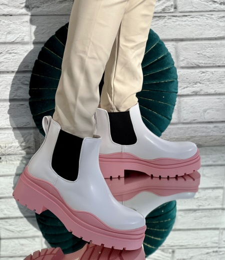 Ghete cod:K301 White/Pink - Img 2