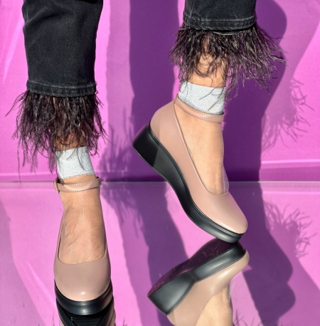 Pantofi Casual Cod:W-32 Nude - Img 3