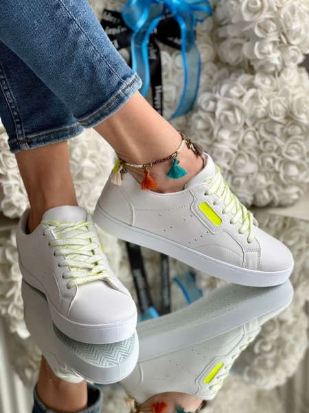 Pantofi sport cod: BO-250 White/Yellow - Img 2