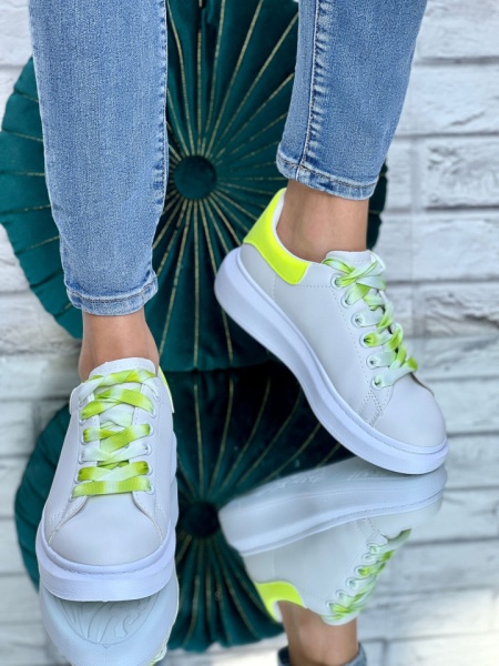 Pantofi Sport Cod: BO-252 White/Yellow - Img 2
