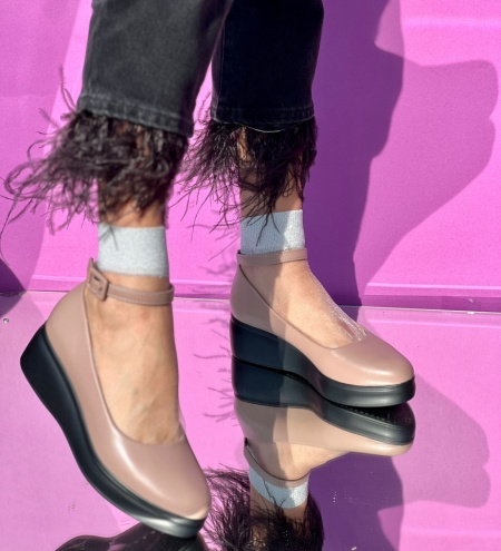 Pantofi Casual Cod:W-32 Nude - Img 4