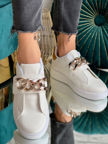 Pantofi sport cod: A2009White/Gold - Img 2